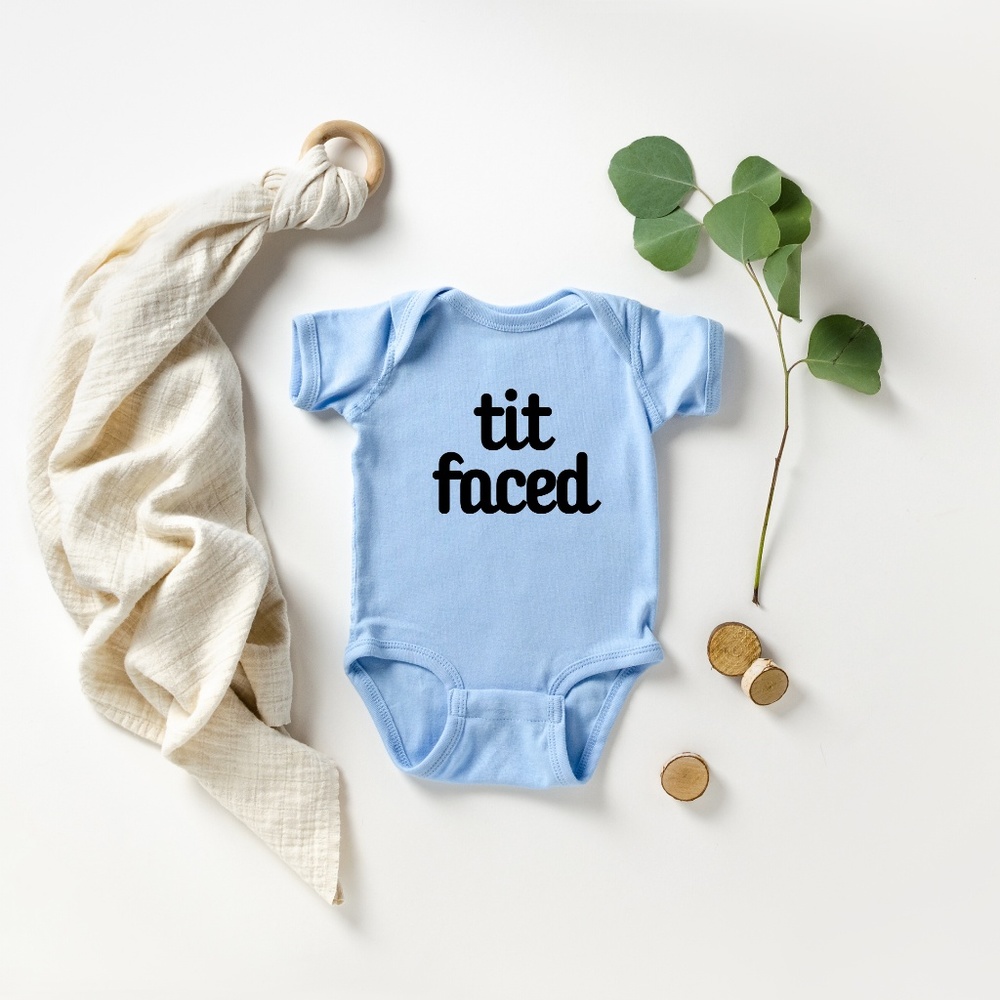 Tit Faced Breastfed Breast feeding Onesie Baby